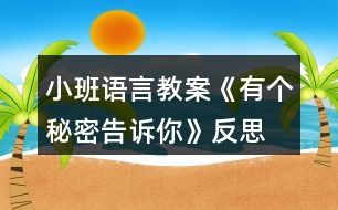 小班語言教案《有個秘密告訴你》反思