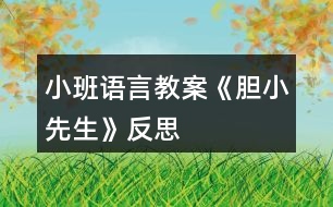 小班語言教案《膽小先生》反思