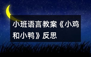 小班語言教案《小雞和小鴨》反思