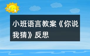 小班語言教案《你說我猜》反思