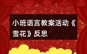 小班語(yǔ)言教案活動(dòng)《雪花》反思