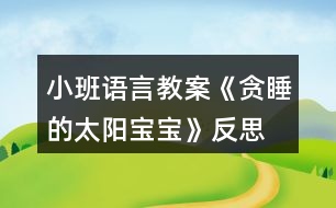 小班語言教案《貪睡的太陽寶寶》反思