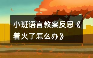 小班語言教案反思《著火了怎么辦》