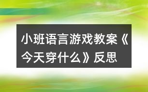 小班語(yǔ)言游戲教案《今天穿什么》反思