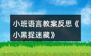 小班語言教案反思《小黑捉迷藏》