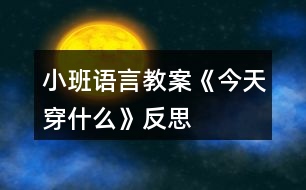 小班語(yǔ)言教案《今天穿什么》反思