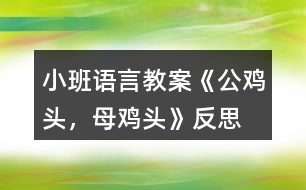 小班語(yǔ)言教案《公雞頭，母雞頭》反思