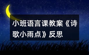 小班語言課教案《詩歌小雨點》反思