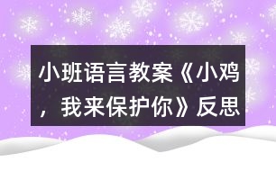 小班語言教案《小雞，我來保護你》反思