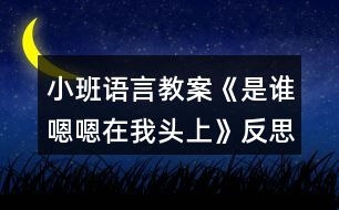 小班語言教案《是誰嗯嗯在我頭上》反思