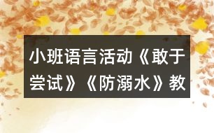 小班語(yǔ)言活動(dòng)《敢于嘗試》《防溺水》教案反思