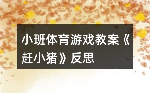 小班體育游戲教案《趕小豬》反思