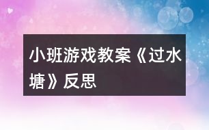 小班游戲教案《過水塘》反思