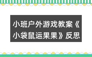 小班戶外游戲教案《小袋鼠運(yùn)果果》反思