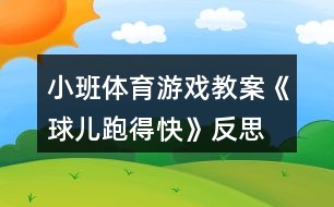 小班體育游戲教案《球兒跑得快》反思