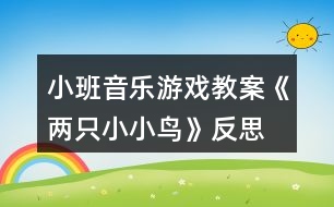 小班音樂游戲教案《兩只小小鳥》反思