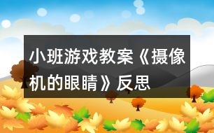 小班游戲教案《攝像機(jī)的眼睛》反思