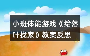 小班體能游戲《給落葉找家》教案反思