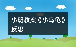 小班教案《小烏龜》反思