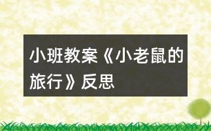 小班教案《小老鼠的旅行》反思