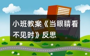 小班教案《當(dāng)眼睛看不見時》反思