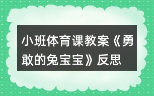 小班體育課教案《勇敢的兔寶寶》反思