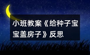 小班教案《給種子寶寶蓋房子》反思