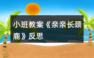 小班教案《親親長(zhǎng)頸鹿》反思