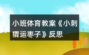 小班體育教案《小刺猬運(yùn)棗子》反思