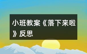 小班教案《落下來(lái)啦》反思