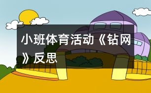 小班體育活動《鉆網(wǎng)》反思