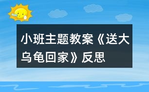 小班主題教案《送大烏龜回家》反思