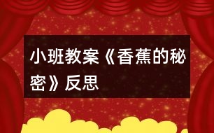 小班教案《香蕉的秘密》反思