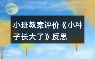 小班教案評價《小種子長大了》反思