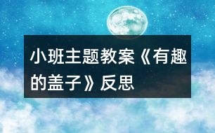 小班主題教案《有趣的蓋子》反思