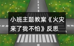 小班主題教案《火災來了我不怕》反思