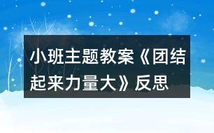 小班主題教案《團(tuán)結(jié)起來力量大》反思