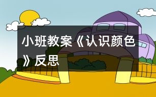 小班教案《認識顏色》反思