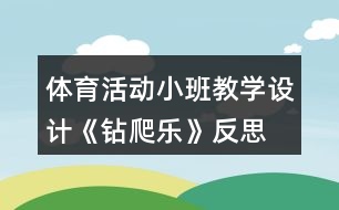 體育活動小班教學設計《鉆爬樂》反思