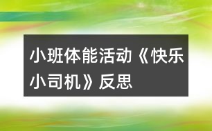 小班體能活動(dòng)《快樂(lè)小司機(jī)》反思