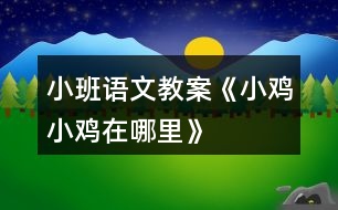 小班語文教案《小雞小雞在哪里》