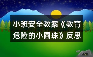 小班安全教案《教育危險的小圓珠》反思