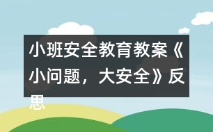 小班安全教育教案《小問題，大安全》反思