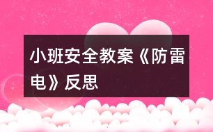 小班安全教案《防雷電》反思