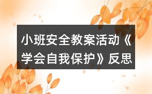 小班安全教案活動《學會自我保護》反思