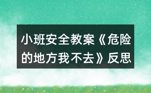 小班安全教案《危險的地方我不去》反思