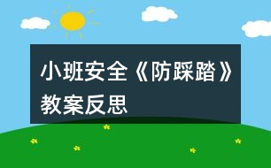 小班安全《防踩踏》教案反思