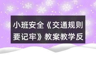 小班安全《交通規(guī)則要記牢》教案教學反思