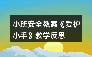 小班安全教案《愛護(hù)小手》教學(xué)反思