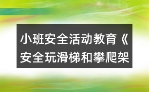 小班安全活動(dòng)教育《安全玩滑梯和攀爬架》教學(xué)設(shè)計(jì)反思